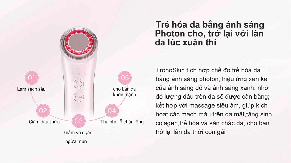 Máy điện di tinh chất đa năng 6 in1 NanoTime F65U 5 NanoTime F65U trẻ hóa da bằng ánh sáng Photon