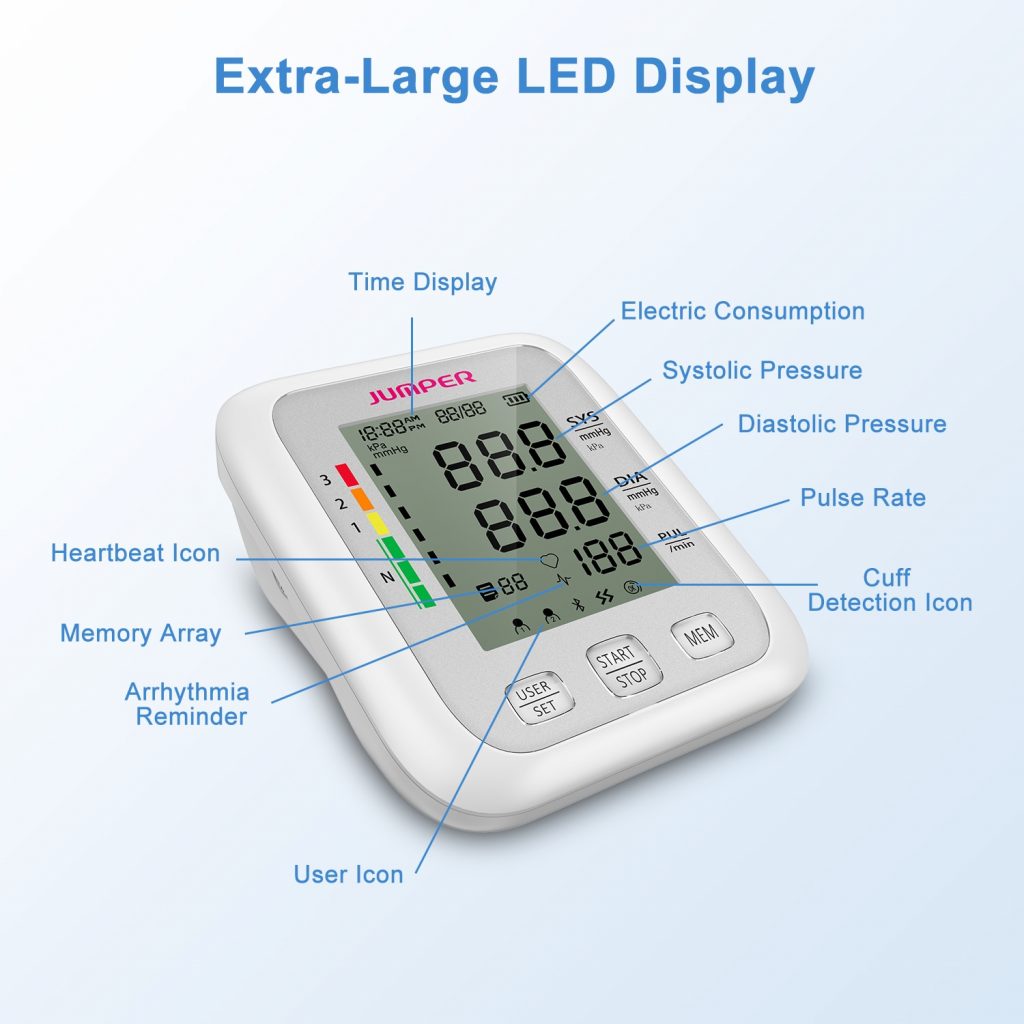 Máy đo huyết áp bắp tay Jumper JPD-HA120 (Bluetooth) 5 Máy đo huyết áp bắp tay Jumper JPD-HA120 (Bluetooth)