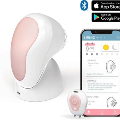Máy rửa mặt phân tích da công nghệ siêu âm 3D chuyên nghiệp HoMedics FAC-700, kết nối APP mobile