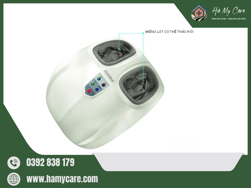 Máy massage chân HoMedics FMS-351HJ 5 Vải lót tháo rời máy massage chân HoMedics FMS-351HJ dễ vệ sinh